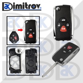 Кутийка ключ 4 бутона модел 6 Toyota Avalon Camry Corolla Crown Land Cruiser Prado RAV 4 REIZ Tarago Venza
